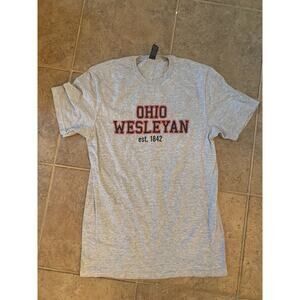 NEW Gray Ohio Wesleyan University Adult Small Gildan Softstyle T-Shirt est. 1842